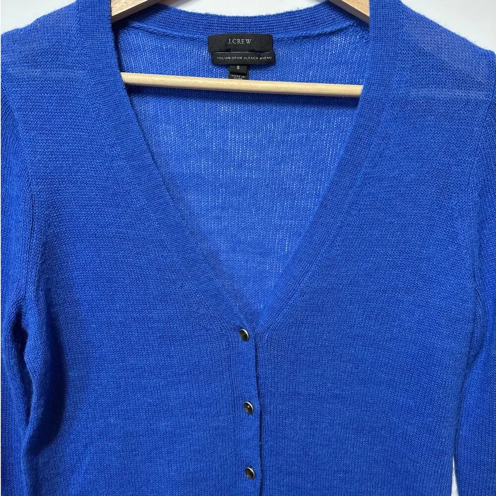 J. Crew Italian Spun Alpaca Blend Cardigan Sweater Lightweight Button Front Sz S